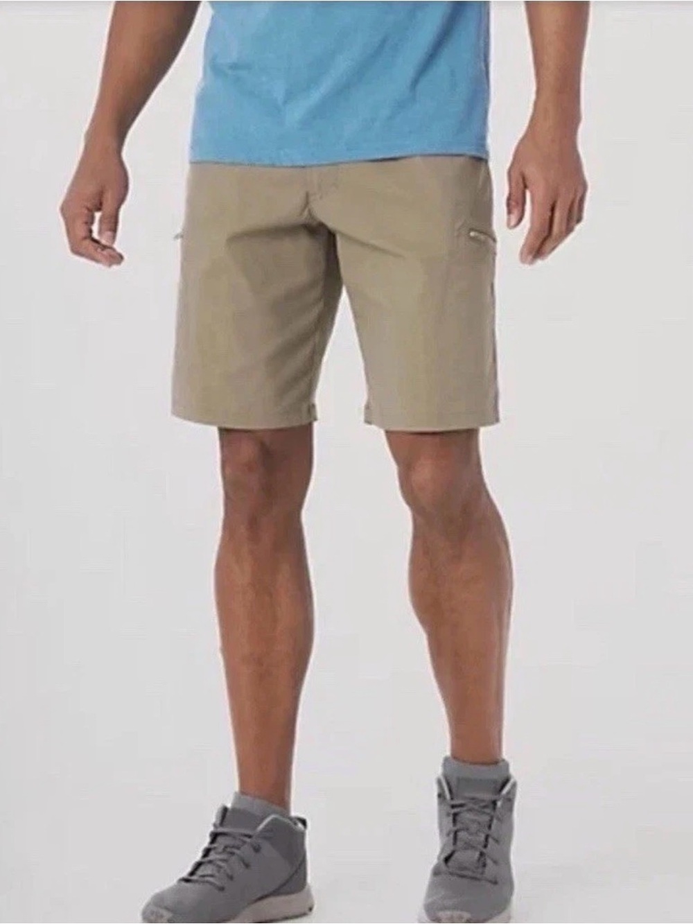 WRANGLER AUTHENTICS COMFORT FLEX WAIST CARGO SHORTs Sz 36 Khaki Fallen Rock